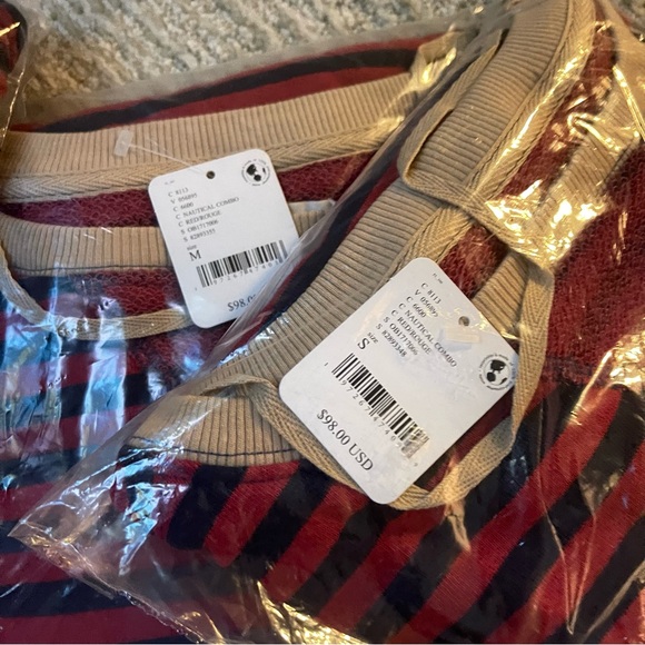 NEW Free People Classic Striped Oversized Crewneck - Picture 8 of 10